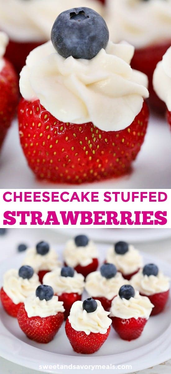 Patriotic Stuffed Strawberries