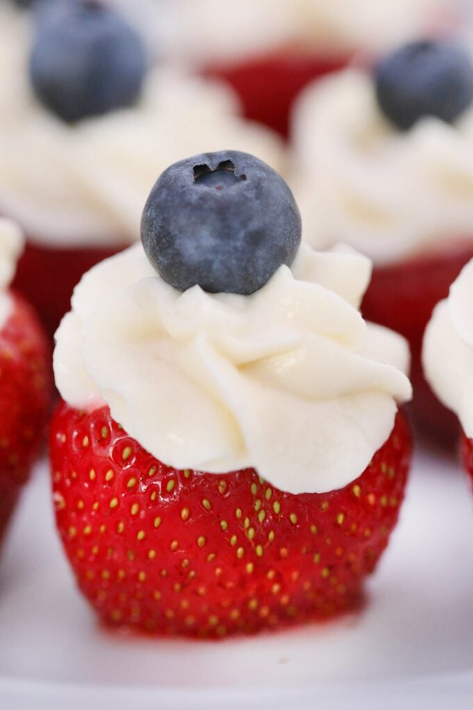 Patriotic Stuffed Strawberries